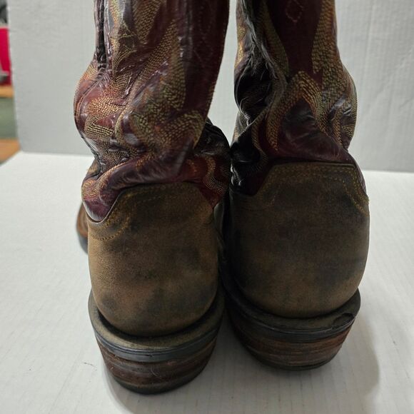 Lucchese Boots Men\'s 8.5 Brown Red Western Cowboy Square Toe CZ35037 main image 12
